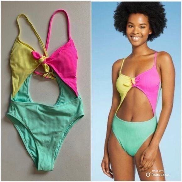 Xhilaration Other - Colorful cut out swimsuit